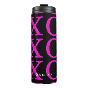 PixDezines xoxo/hot pink/DIY achtergrond Thermosbeker