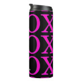 PixDezines xoxo/hot pink/DIY achtergrond Thermosbeker (Geroteerd rechts)