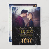 PixDezines XOXO/SAVE ONZE DATUM/MARMER Aankondigingskaart (Voorkant / Achterkant)