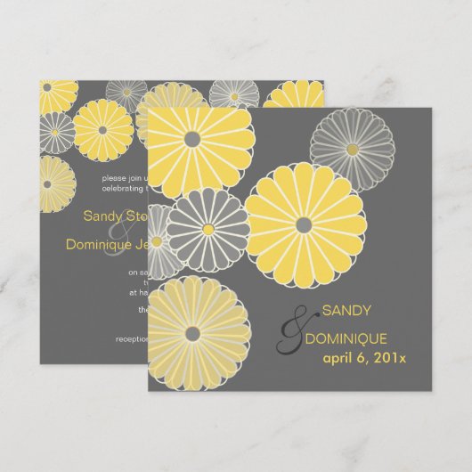 PixDezines Yellow Kiku (chrysanthemum) Kaart (Voorkant / Achterkant)