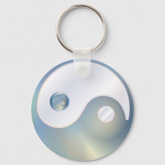 PixDezines yin yang/wit+nepgoud Sleutelhanger (Voorkant)