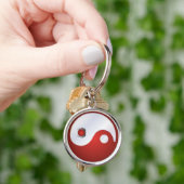 PixDezines yin yang/wit+rood Sleutelhanger (Hand)