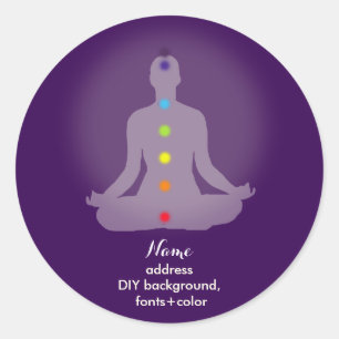 PixDezines Yoga Chakra/Meditatie/DIY Achtergrond Ronde Sticker