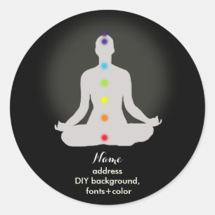 PixDezines Yoga Chakra/Meditatie/DIY Achtergrond Ronde Sticker