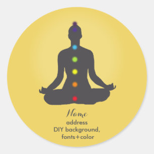 PixDezines Yoga Chakra/Meditatie/DIY Achtergrond Ronde Sticker