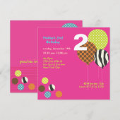 PixDEzines Zebra-ballonnen Kaart (Voorkant / Achterkant)