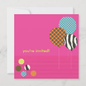 PixDEzines Zebra-ballonnen Kaart (Achterkant)