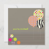 PixDEzines Zebra-ballonnen Kaart (Achterkant)