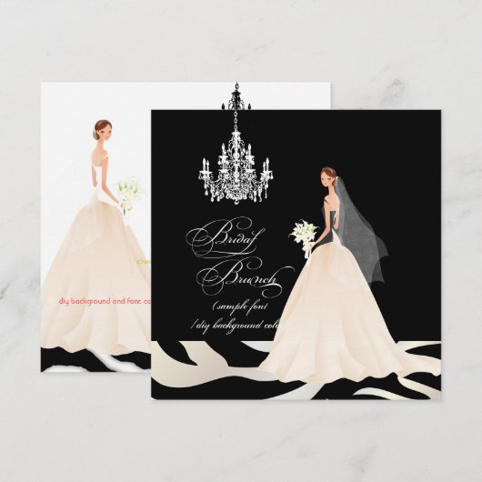 PixDezines zebra bruidbrunch/DIY event+color Kaart (Voorkant / Achterkant)