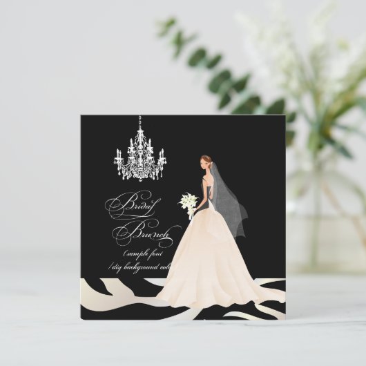 PixDezines zebra bruidbrunch/DIY event+color Kaart (Staand voorkant)