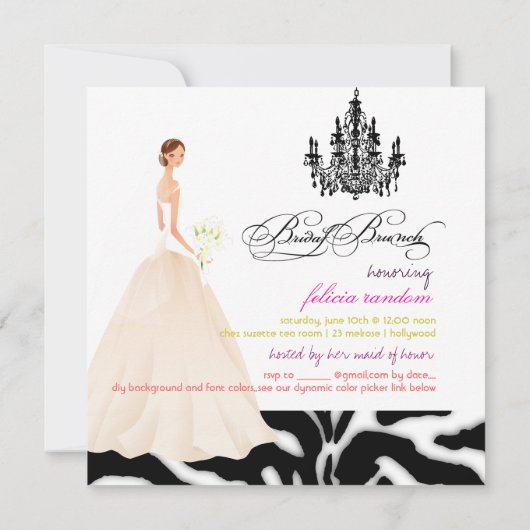 PixDezines zebra bruidbrunch/DIY event+color Kaart (Achterkant)