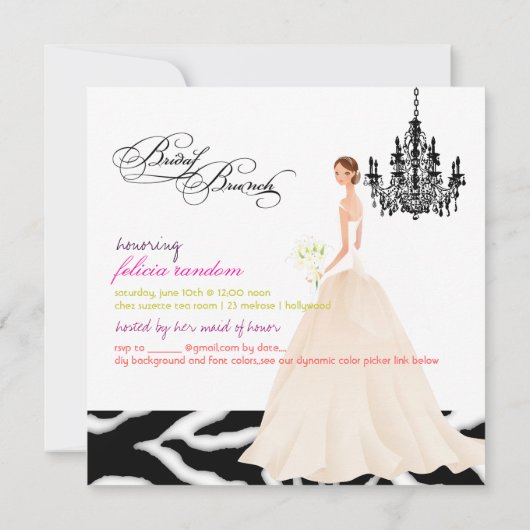 PixDezines zebra-brunch/DIY Color+Text Kaart (Achterkant)