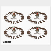 PixDezines zebra+cupcake/DIY kleur Ovale Sticker (Vel)