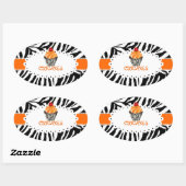 PixDezines zebra+cupcake/DIY kleur Ovale Sticker (Vel)