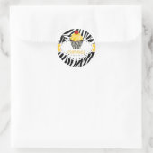 PixDezines zebra+cupcake/DIY kleur Ronde Sticker (Tas)