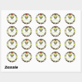 PixDezines zebra+cupcake/DIY kleur Ronde Sticker (Vel)