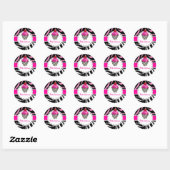 PixDezines zebra cupcake/DIY kleur Ronde Sticker (Vel)