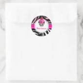 PixDezines zebra cupcake/DIY kleur Ronde Sticker (Tas)