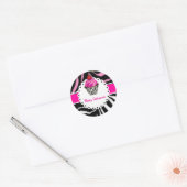 PixDezines zebra cupcake/DIY kleur Ronde Sticker (Envelop)