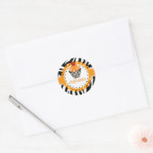 PixDezines zebra+cupcake/DIY kleur Ronde Sticker (Envelop)