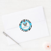 PixDezines zebra+cupcake/DIY kleur Ronde Sticker (Envelop)