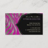 PixDezines Zebra+Damask/DIY achtergrondkleur! Visitekaartje (Achterkant)