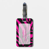 PixDezines zebra/diy achtergrondkleur Bagagelabel (Achterkant verticaal)