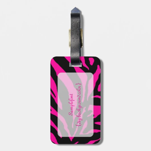 PixDezines zebra/diy achtergrondkleur Bagagelabel (Achterkant verticaal)
