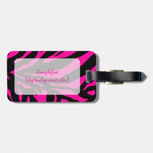 PixDezines zebra/diy achtergrondkleur Bagagelabel (Achterkant horizontaal)