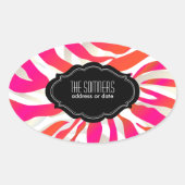 PixDezines Zebra / DIY-kleur Ovale Sticker (Voorkant)