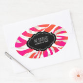 PixDezines Zebra / DIY-kleur Ovale Sticker (Envelop)