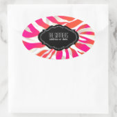 PixDezines Zebra / DIY-kleur Ovale Sticker (Tas)