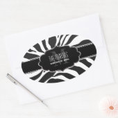 PixDezines zebra/DIY kleuren Ovale Sticker (Envelop)