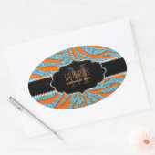 PixDezines zebra/DIY kleuren Ovale Sticker (Envelop)