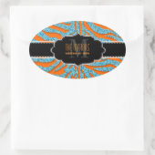 PixDezines zebra/DIY kleuren Ovale Sticker (Tas)