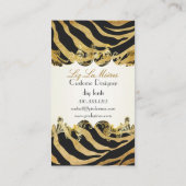 PixDezines  zebra/faux parchment Visitekaartje (Achterkant)