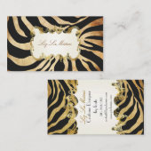 PixDezines  zebra/faux parchment Visitekaartje (Voorkant / Achterkant)