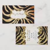 PixDezines  zebra/faux perkament Visitekaartje (Voorkant / Achterkant)