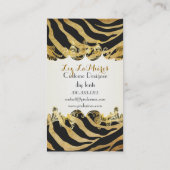 PixDezines  zebra/faux perkament Visitekaartje (Achterkant)