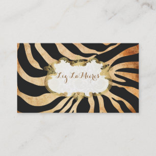 PixDezines  zebra/faux perkament Visitekaartje