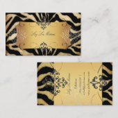 PixDezines  ZEBRA/LACE DAMASK Visitekaartje (Voorkant / Achterkant)