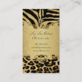 PixDezines  zebra+leopard Visitekaartje (Achterkant)