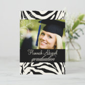 PixDezines Zebra Print 2011 Afstuderen Invites Kaart (Staand voorkant)