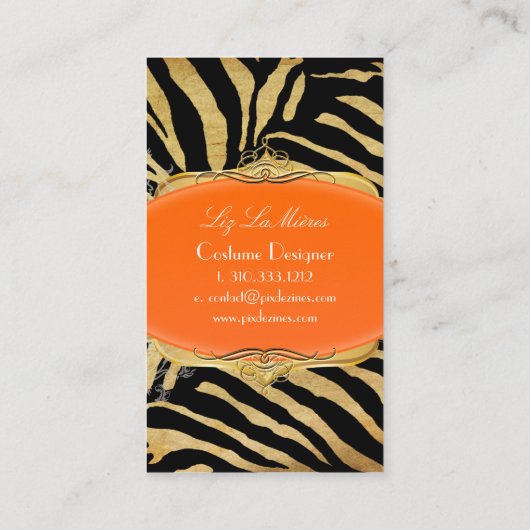 PixDezines zebra Visitekaartje (Achterkant)