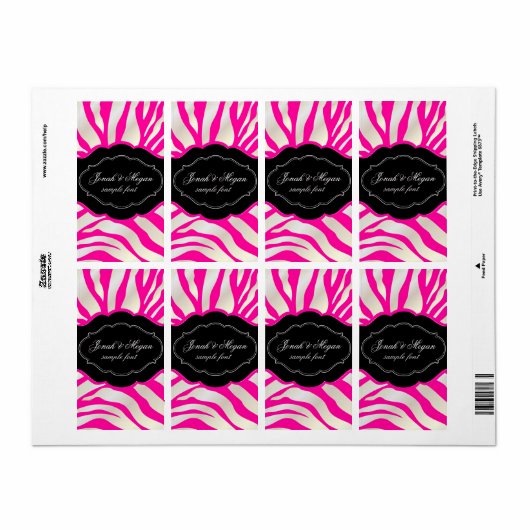 PixDezines Zebra/white/DIY achtergrondkleur! Etiket (Full Sheet)