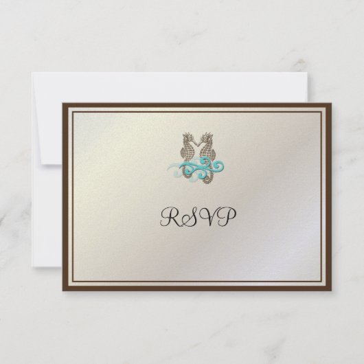 PixDezines Zee paarden RSVP's RSVP Kaartje (Voorkant)