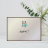 PixDezines Zee paarden RSVP's RSVP Kaartje (Staand voorkant)