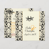 PixDezines zeester+damast/diy kleuren Kaart (Voorkant / Achterkant)