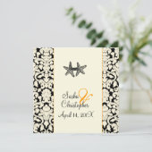 PixDezines zeester+damast/diy kleuren Kaart (Staand voorkant)