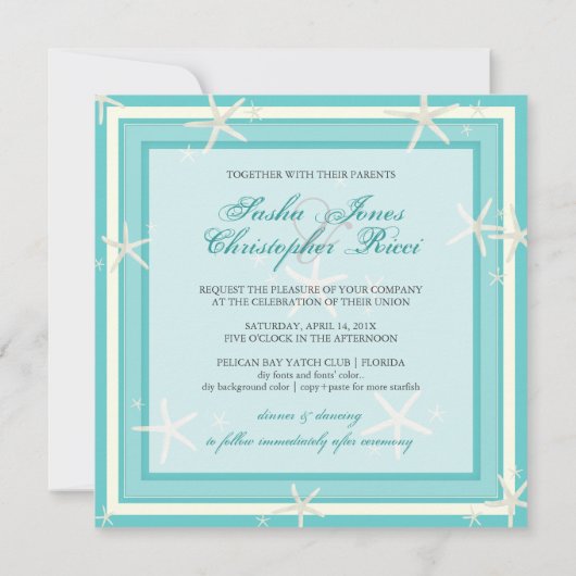 PixDezines zeester/diy achtergrondkleur Kaart (Achterkant)